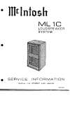 McIntosh ML-1C - Service manual